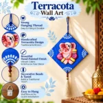 Teracota Ganpati Hanging Decoration | Traditional Spiritual Wall Hanging for Ganesh Chaturthi, Diwali and Gifting 4X4 cm - Image 3