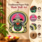 Unique Green Kathakali Mask Wall Decor for Ethnic Interior Styling - Image 3