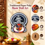 Handcrafted Kathakali Face Mask Wall Decor  Traditional  Kerala Dance base - Image 2