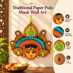 Durga Mata Face Decorative Wall Mask in Multicolor for Navratri, Durga Puja and Traditional Home Decoration - Image 2