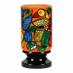 Pattachitra Wooden Pen Holder Hand Painted with Colorful Fish Folk Art Design (Size-12X6 cm)