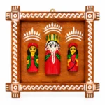 Handcrafted Wooden Ganesha King Queen Wall Hanging Frame | Traditional Indian Folk Art Decorative Panel for Home, Pooja Room, Living Room & Gifting