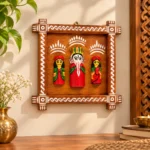 Handcrafted Wooden Ganesha King Queen Wall Hanging Frame | Traditional Indian Folk Art Decorative Panel for Home, Pooja Room, Living Room & Gifting - Image 3