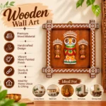 Handcrafted Wooden Owl Wall Hanging Frame with Decorative Owl Figures | Traditional Indian Folk Art Wall Décor for Home, Living Room, Pooja Room & Gifting - Image 2