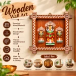 Handcrafted Wooden Owl Wall Hanging Frame with 3 Owl Figures | Traditional Indian Folk Art Decorative Wall Panel for Home Décor & Gifting - Image 3