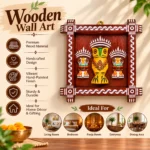 Handcrafted Wooden Owl Wall Hanging Frame with 3 Owl Figures | Traditional Indian Folk Art Decorative Wall Panel for Home Décor & Gifting - Image 3