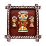 Handcrafted Wooden Owl Wall Hanging Frame with 3 Owl Figures | Traditional Indian Folk Art Decorative Wall Panel for Home Décor & Gifting