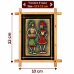 Teracota Wall Décor Cross Frame (Tribal Dance) | Traditional Indian Folk Art Wall Hanging for Living Room, Bedroom, Office and Home Decoration 10X13 cm - Image 2
