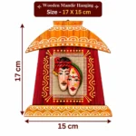 Teracota Wall Décor Mandir Hanging Rajasthani Couple Red | Traditional Indian Ethnic Wall Art for Home, Living Room, Pooja Room and Entrance Decoration( 17X15 cm) - Image 5
