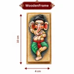 Teracota Ganesha Table Stand Decorative Relief Plaque | Colourful Dancing Lord Ganesha Wall Art for Pooja Room, Mandir, Home and Office Décor 10X4 cm - Image 4