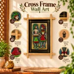 Teracota Wall Décor Cross Frame (Tribal Dance) | Traditional Indian Folk Art Wall Hanging for Living Room, Bedroom, Office and Home Decoration 10X13 cm - Image 5