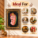 Teracota Wall Décor Tray Frame Big (Rajasthani Couple) | Traditional Indian Ethnic Wall Art for Living Room, Bedroom, Office and Home Decoration 25X10 cm - Image 4
