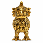 Ornate Golden Bird Figurine for Ethnic and Traditional Home Décor,5in X 4in