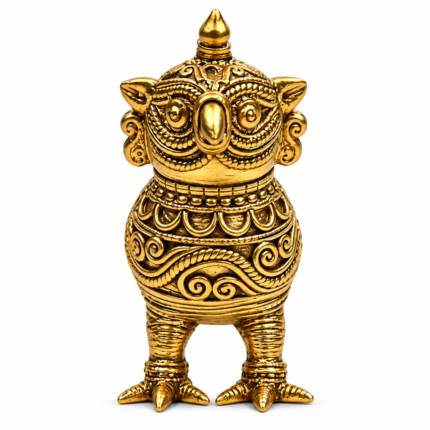 Ornate Golden Bird Figurine for Ethnic and Traditional Home Décor,5in X 4in