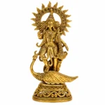 Decorative Saraswati Murti with Peacock for Festive Home Styling , 5in X 4in