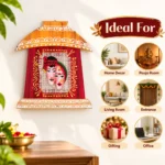 Teracota Wall Décor Mandir Hanging Rajasthani Couple Red | Traditional Indian Ethnic Wall Art for Home, Living Room, Pooja Room and Entrance Decoration( 17X15 cm) - Image 2