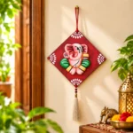 Teracota Lord Ganesha Dangler | Ethnic Hanging Home Décor Accessory for Pooja Room, Living Room and Office 4X4 cm - Image 2