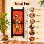 Teracota Wall Décor Tray Frame (Lady with Pot) | Traditional Indian Ethnic Wall Art for Living Room, Bedroom, Office and Home Decoration 25X10 cm - Image 5