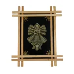 Teracota Double Cross Frame Wall Décor (Durga) | Traditional Indian Religious Folk Art Wall Hanging for Pooja Room, Mandir and Home Decoration 9.5X10.5 cm