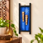 Teracota Wall Décor Tray Frame Mask Abstract Blue | (25X10 cm) Traditional Indian Ethnic Wall Art for Living Room, Bedroom, Office and Home Decoration - Image 5