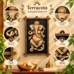 Terracotta Lord Ganesha Wall Panel, Indian Traditional Artwork (28X44 cm) - Image 5