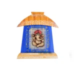 Terracotta Ganesha Wall Hanging Décor Blue | Traditional Indian Handcrafted Style Wall Art for Home, Living Room, Pooja Room and Mandir Decoration( 17X15 cm)