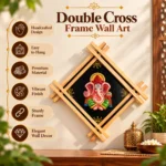 Teracota Double Cross Frame Wall Décor (Ganesh Ji) | Traditional Hindu Religious Wall Art for Pooja Room, Mandir, Living Room and Home Decoration 9.5X9.5 cm - Image 3