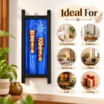 Teracota Wall Décor Tray Frame Mask Abstract Blue | (25X10 cm) Traditional Indian Ethnic Wall Art for Living Room, Bedroom, Office and Home Decoration - Image 3