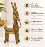 Royal Horse Figurines for Home Décor, Ornate Golden Showpieces 5in X 4in - Image 2
