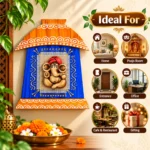 Terracotta Ganesha Wall Hanging Décor Blue | Traditional Indian Handcrafted Style Wall Art for Home, Living Room, Pooja Room and Mandir Decoration( 17X15 cm) - Image 3