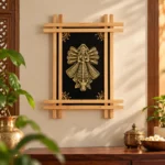 Teracota Double Cross Frame Wall Décor (Durga) | Traditional Indian Religious Folk Art Wall Hanging for Pooja Room, Mandir and Home Decoration 9.5X10.5 cm - Image 4