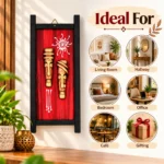 Teracota Wall Décor Tray Frame Mask Abstract Red | Traditional Indian Ethnic Wall Art for Living Room, Bedroom, Office and Home Decoration | (25X10 cm) - Image 3