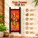 Teracota Wall Décor Tray Frame (Lady with Pot) | Traditional Indian Ethnic Wall Art for Living Room, Bedroom, Office and Home Decoration 25X10 cm - Image 4