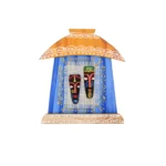 Teracota Tribal Mask Wall Hanging Décor Blue | Traditional Indian Ethnic Wall Art for Living Room, Bedroom, Office and Home Decoration( 17X15 cm)