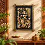 Terracota Lord Krishna Artwork with Cow, Traditional Indian Home Wall Decoration,28X44 cm - Image 2