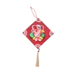 Teracota Lord Ganesha Dangler | Ethnic Hanging Home Décor Accessory for Pooja Room, Living Room and Office 4X4 cm