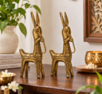Royal Horse Figurines for Home Décor, Ornate Golden Showpieces 5in X 4in - Image 4