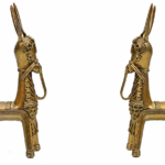 Royal Horse Figurines for Home Décor, Ornate Golden Showpieces 5in X 4in