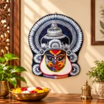 Handcrafted Kathakali Face Mask Wall Decor  Traditional  Kerala Dance base - Image 3