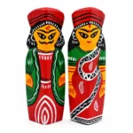 Handcrafted Tribal King & Queen Wooden Figurine Set 6 Inch | Traditional Indian Folk Art Couple Statue for Home Décor, Tabletop & Gifting