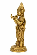 Ornamental Golden Flute Playing Krishna Murti for Festive Decoration ,3in - Image 4