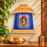Terracotta Ganesha Wall Hanging Décor Blue | Traditional Indian Handcrafted Style Wall Art for Home, Living Room, Pooja Room and Mandir Decoration( 17X15 cm) - Image 4