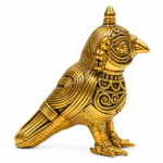 Ornate Golden Bird Figurine for Ethnic and Traditional Home Décor,5in X 4in - Image 3