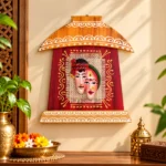 Teracota Wall Décor Mandir Hanging Rajasthani Couple Red | Traditional Indian Ethnic Wall Art for Home, Living Room, Pooja Room and Entrance Decoration( 17X15 cm) - Image 4