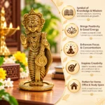 Golden Saraswati Idol with Veena-Inspired Design for Home Temple, 3in - Image 3