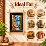 Teracota Wall Décor Cross Frame (Shiv Parvati) | Traditional Hindu Religious Wall Art for Pooja Room, Mandir, Living Room and Home Decoration 10X13 - Image 4
