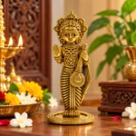 Golden Saraswati Idol with Veena-Inspired Design for Home Temple, 3in - Image 2