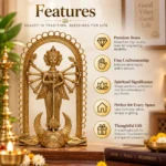 Durga Devi Golden Idol,traditional Goddess Idol with Ornate Frame for Worship ,decor & gifting 10in X 4inip, Décor & Gifting - Image 4