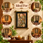 Terracota Mira Bai Folk Art Wall Decor, Ethnic Indian Handcrafted Artwork,28X44 cm - Image 4
