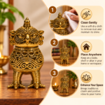 Ornate Golden Bird Figurine for Ethnic and Traditional Home Décor,5in X 4in - Image 4